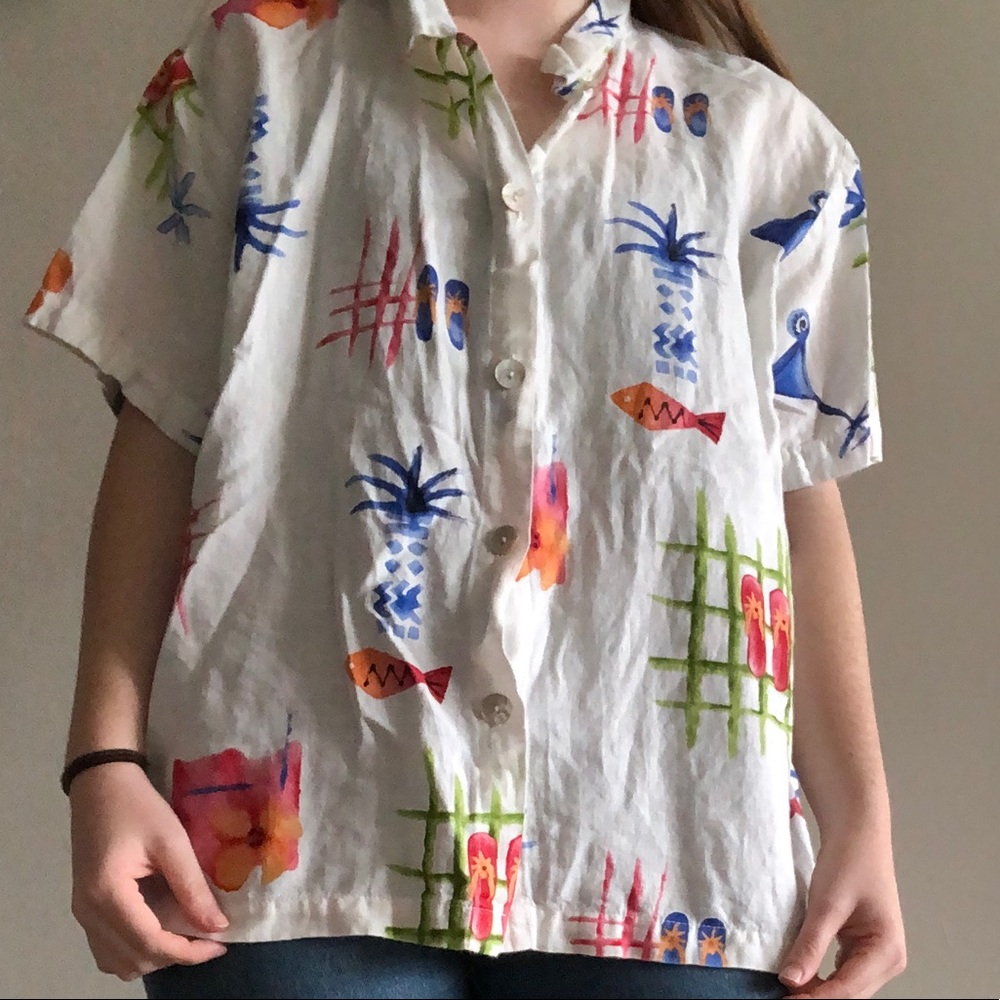 White Hawaiian shirt